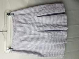 Purple White Cotton Pleated Skirt Womens Size 0 alternative image