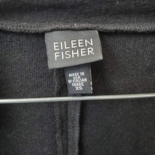 Women's Black Wool Eileen Fisher Light Open Cardigan Sweater Size XS image number 5