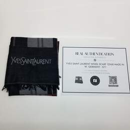 AUTHENTICATED YVES SAINT LAURENT 12x68 WOOL SCARF
