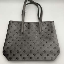 Womens Gray Polka Dot Velvet Double Handle Strap Classic Tote Bag alternative image