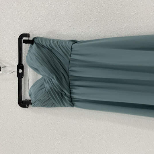 NWT Womens Blue Sleeveless Pleated Chiffon Convertible Maxi Dress Size 4 image number 2