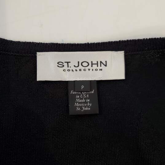 St. John Collection Black Wool Blend Open Front Cardigan Size P image number 3