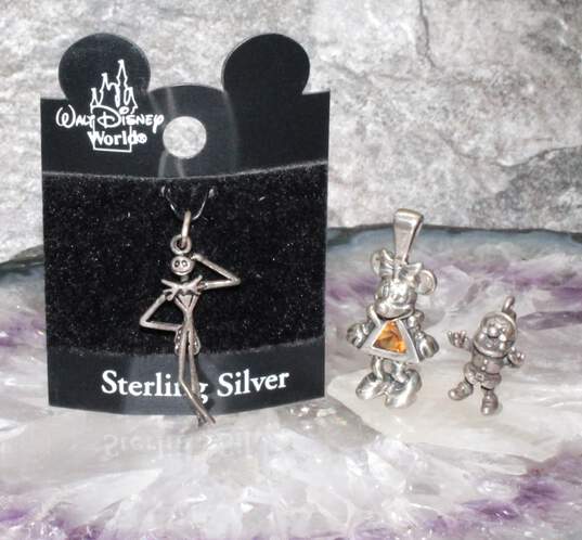 Assortment of 3 Disney Sterling Silver Pendants - 10.7g image number 1