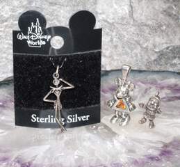 Assortment of 3 Disney Sterling Silver Pendants - 10.7g