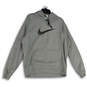 NWT Mens Gray Long Sleeve Kangaroo Pocket Pullover Hoodie Size XXL image number 1