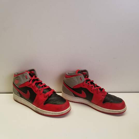 2013 Nike Air Jordan 1 Mid Fire Red Grey Size (6.5Y)Women (8) image number 3