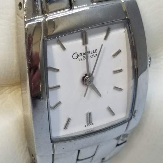 Caravelle By Bulova A3 19 x 23mm Quartz Bracelet Stainless Steel Watch 67.0g image number 4