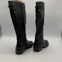 Womens Barbara Black Chain Side Zip Knee High Tall Riding Boots Size 10M alternative image