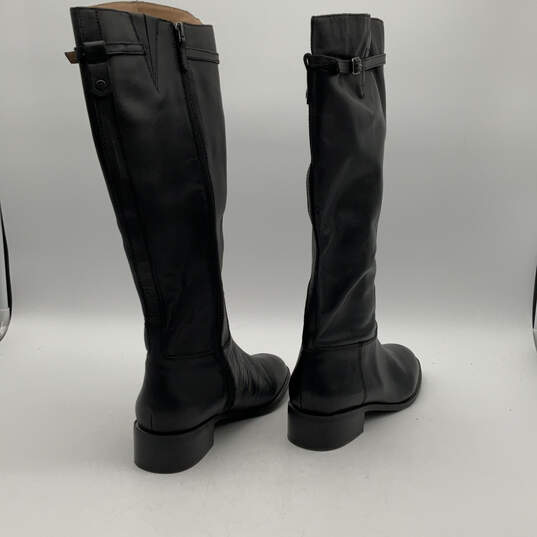 Womens Barbara Black Chain Side Zip Knee High Tall Riding Boots Size 10M image number 2