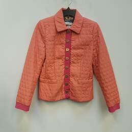 Salvatore Ferragamo Womens Orange Long Sleeve Padded Puffer Jacket Size 4