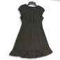 Banana Republic Womens Black Round Neck Cap Sleeve Back Zip A-Line Dress Size 4P image number 1