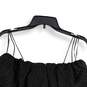 NWT Womens Black Spaghetti Strap Textured Cropped Blouse Top Size S image number 4