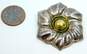 Taxco Mexico 925 & Brass Accent Modernist Dome Puffed Flower Brooch 13.5g image number 6