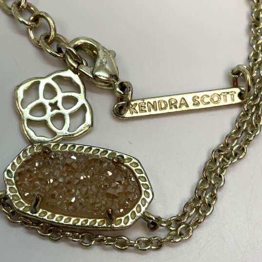 Designer Kendra Scott Gold-Tone Link Chain Adjustable Pendant Necklace image number 4