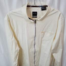 Armani Exchange Zip Up Ivory Shirt-Jacket in Men's Size XL alternative image