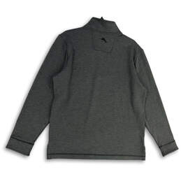 NWT Mens Gray Tight Knit 1/4 Zip Long Sleeve Pullover Sweatshirt Size S alternative image