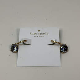 Designer Kate Spade Gold-Tone Cubic Zirconia Fashionable Huggie Earrings