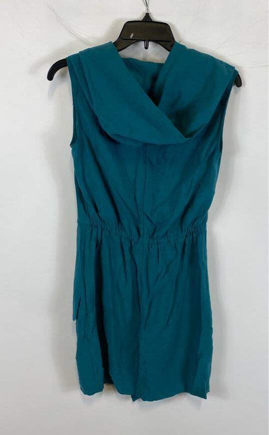 NWT BCBG Maxazria Womens Blue Pockets Sleeveless Deep V-Neck Mini Dress Size XXS image number 2