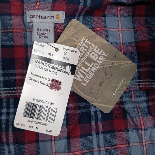 Carhartt Size 4/6 Small Blue/Red Plaid Shirt w/Tags image number 4