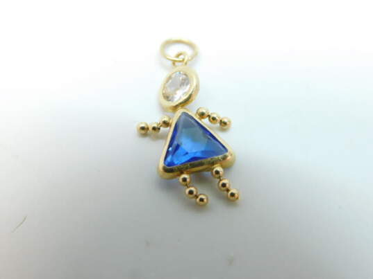 14K Yellow Gold Simulated Birthstone Boy & Girl Charms 2.3g image number 6