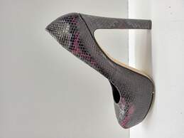Brian Atwood Women's Black Purple Snake Print Platform Heels Size 7.5 alternative image