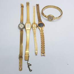Vintage Seiko, Citizen, Timex, Plus Gold Tone Ladies Stainless Steel Bracelet Quartz Watch