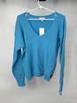 Womens Turquoise Long Sleeve V Neck Pullover Sweater Size Large W-0528922-C image number 1