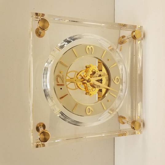 Buy the Vintage Seiko Skeleton Brass/Lucite Quartz Mantel Desk Table Clock  Japan | GoodwillFinds