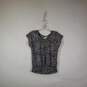 Womens Zebra Print Round Neck Short Sleeve Pullover Blouse Top Size Medium image number 1