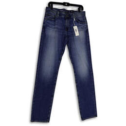 NWT Mens Blue Denim Medium Wash Pockets Skinny Leg Jeans Size 30X34