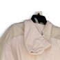 Womens White Long Sleeve 1/2 Zip Hooded Pullover Windbreaker Jacket Size XS image number 4