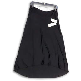 NWT Womens Black Elastic Waist Hi-Low Hem Pull-On Stretch Maxi Skirt Size SP