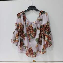 HD In Paris Women's Pink Floral Top/Blouse Size M NWT