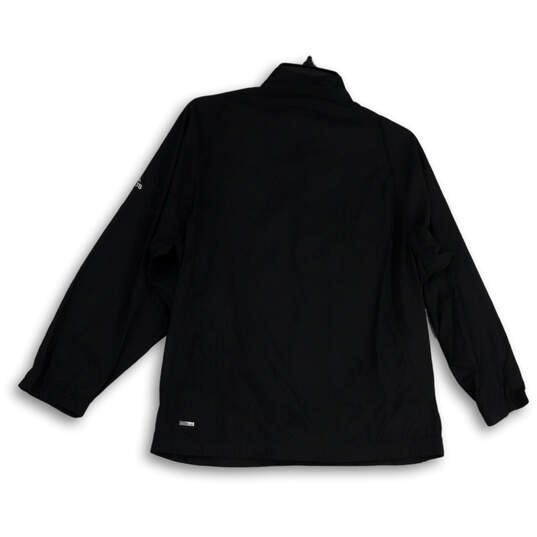 Womens Black 1/4 Zip Mock Neck Long Sleeve Pullover Track Jacket Size XL image number 2