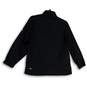 Womens Black 1/4 Zip Mock Neck Long Sleeve Pullover Track Jacket Size XL image number 2