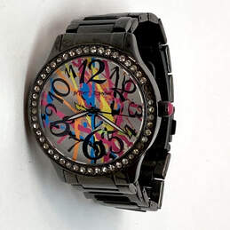Designer Betsey Johnson Graffiti Splatter Stainless Steel Wristwatch