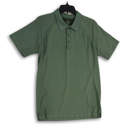 Mens Green Short Sleeve Spread Collar Golf Polo Shirt Size Medium
