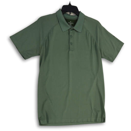 Mens Green Short Sleeve Spread Collar Golf Polo Shirt Size Medium image number 1