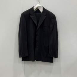 Versace Classic Mens Black Pinstripe Blazer & Pants 2 Piece Suit Set Size 56R