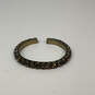 Designer J. Crew Gold-Tone Rhinestone Classic Cuff Bracelet With Dust Bag image number 1