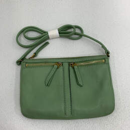 Womens Green Leather Inner Pocket Fashionable Zipper Crossbody Bag