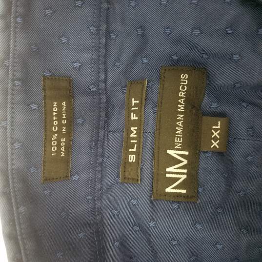 NM Slim FIT Men's 100 % Cotton Long Sleeve Blue Shirt Size XXL image number 3
