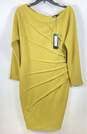 New York & Company Women Yellow Off The Shoulder Sheath Dress L image number 1