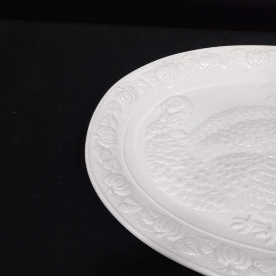 Over And Back Inc. Made In Japan White Turkey Serving Dish image number 2