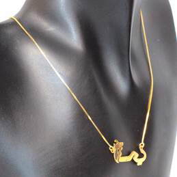 18K Yellow Gold Box Chain Pendant Necklace - 4.00g