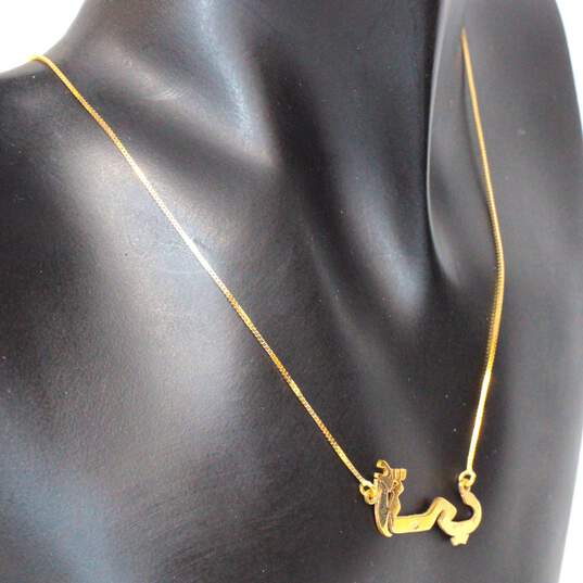 18K Yellow Gold Box Chain Pendant Necklace - 4.00g image number 1