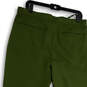 Mens Green Flat Front Slash Pocket Straight Leg Ankle Pants Size Large image number 4