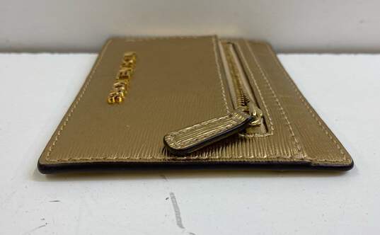Michael Kors Gold Zip ID Card Organizer Wallet image number 4
