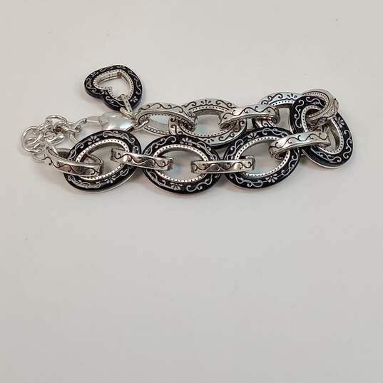 Designer Brighton Silver-Tone Lobster Clasp Fashionable Link Chain Bracelet image number 2