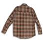 Mens Multicolor Plaid Long Sleeve Pockets Spread Collar Button-Up Shirt Size S image number 2